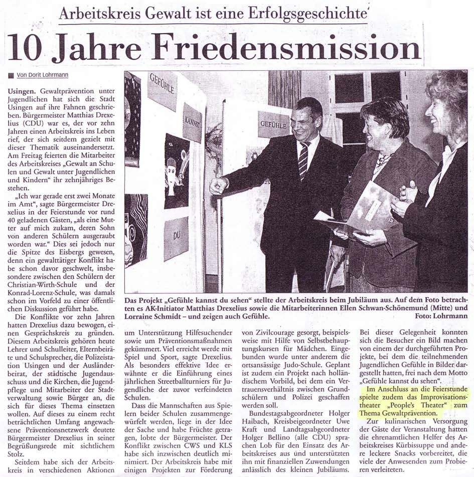 Taunus Zeitung vom 04.11.2008