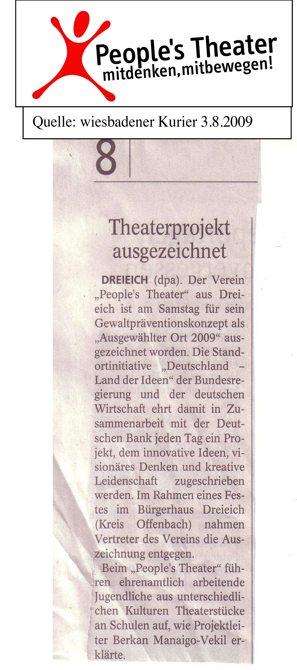 Wiesbadener Kurier vom 03.08.09