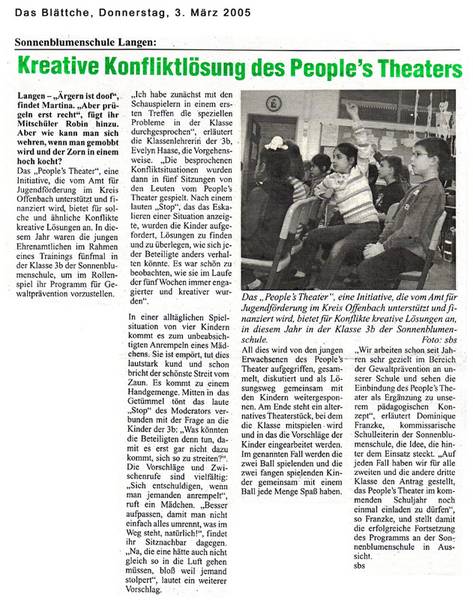 Das Blättche vom 03.03.2005