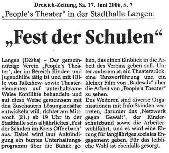 Dreieich-Zeitung vom 17.06.2006