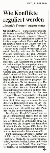 Frankfurter Allgemeine Zeitung vom 09.07.2004