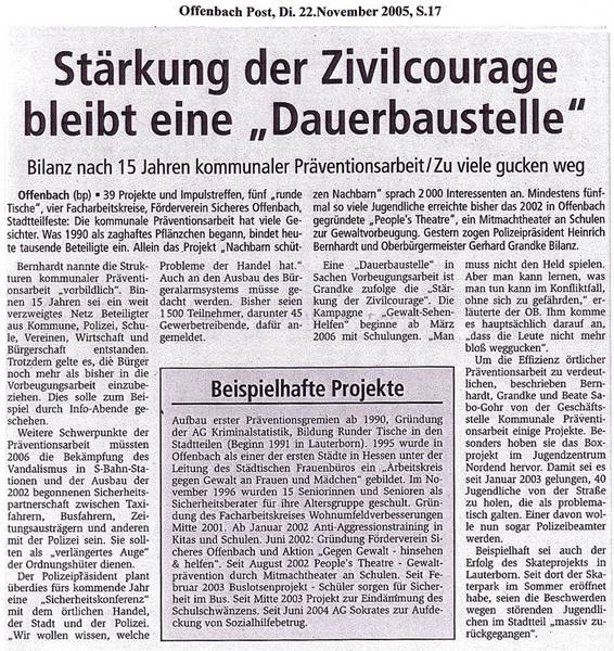 Offenbach Post vom 22.11.2005