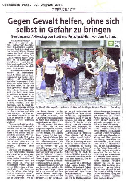 Offenbach Post vom 29.08.2005