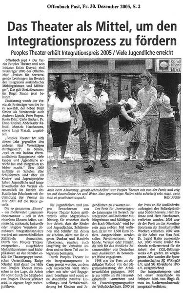 Offenbach Post vom 30.12.2005