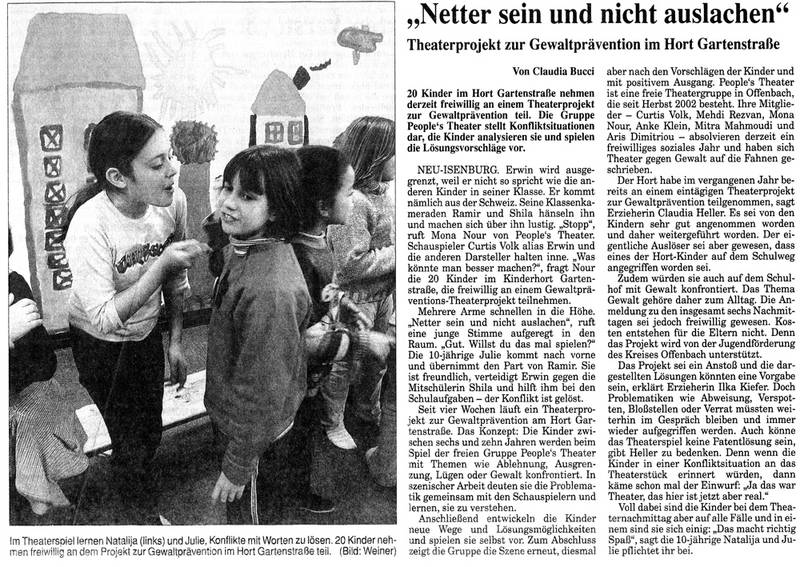 Frankfurter Rundschau vom 19.02.2003