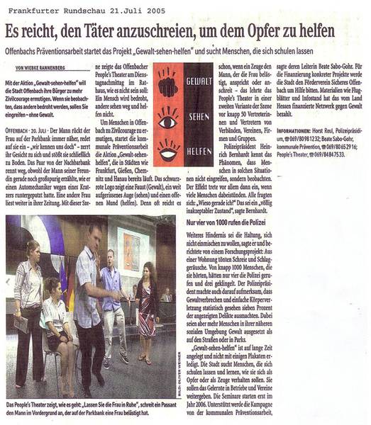 Frankfurter Rundschau vom 21.07.2005